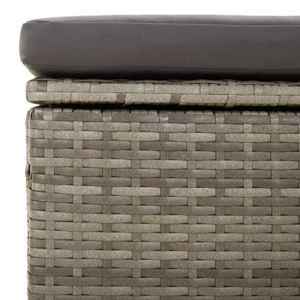 Garden Middle Sofa With Cushion Grey 57X57x56 Cm Poly Rattan Patio Chairs