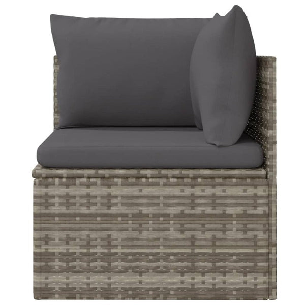 Garden Corner Sofa With Cushion Grey 57X57x56 Cm Poly Rattan