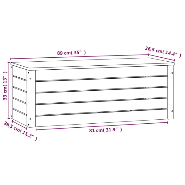 Vidaxl Storage Box 89X36.5X33 Cm Solid Wood Pine Storage Boxes
