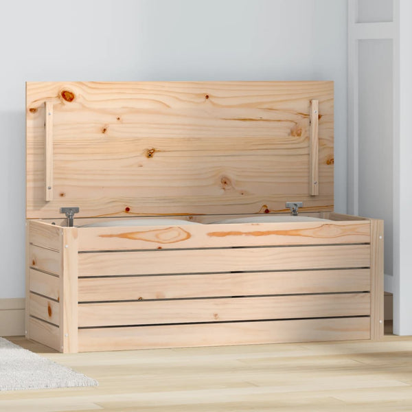 Vidaxl Storage Box 89X36.5X33 Cm Solid Wood Pine Storage Boxes