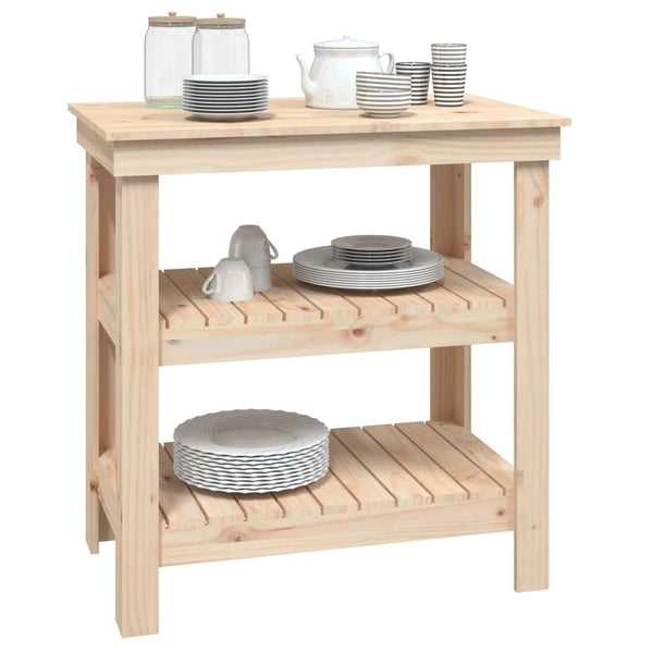 Work Bench 78.5X50x80 Cm Solid Wood Pine Work Benches