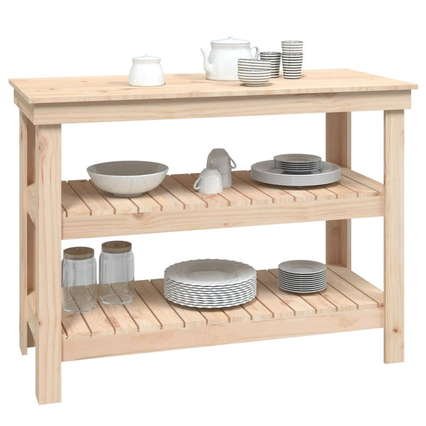 Work Bench 110.5X50x80 Cm Solid Wood Pine Work Benches