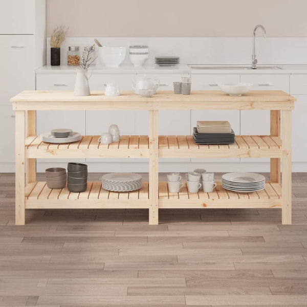 Vidaxl Work Bench 181X50x80 Cm Solid Wood Pine Work Benches