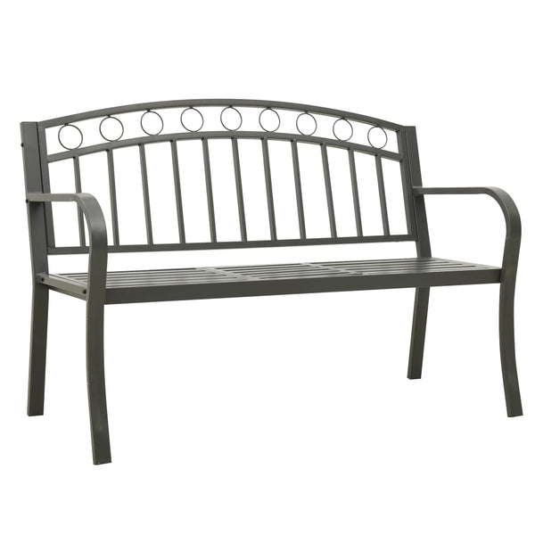Garden Bench With Table Grey 120 Cm Steel Patio Benches