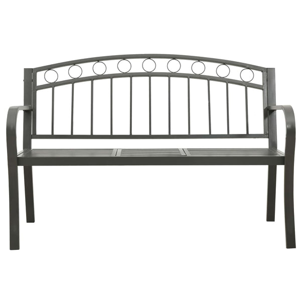Garden Bench With Table Grey 120 Cm Steel Patio Benches