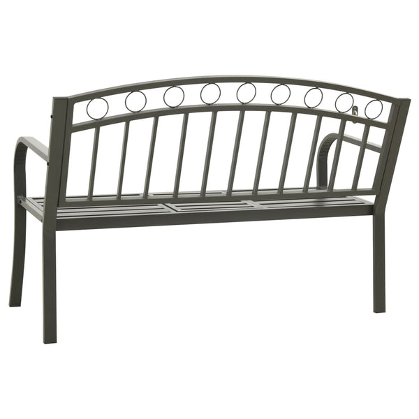 Garden Bench With Table Grey 120 Cm Steel Patio Benches