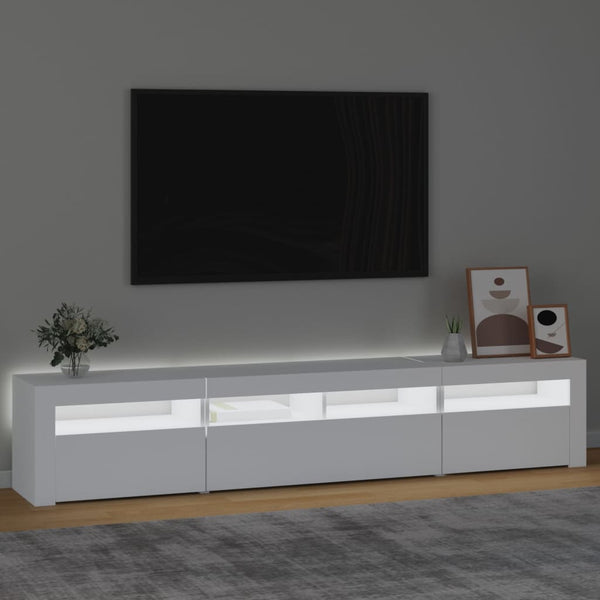 Tv Cabinet With Led Lights White 210X35x40 Cm Tv Stands & Entertainment Units