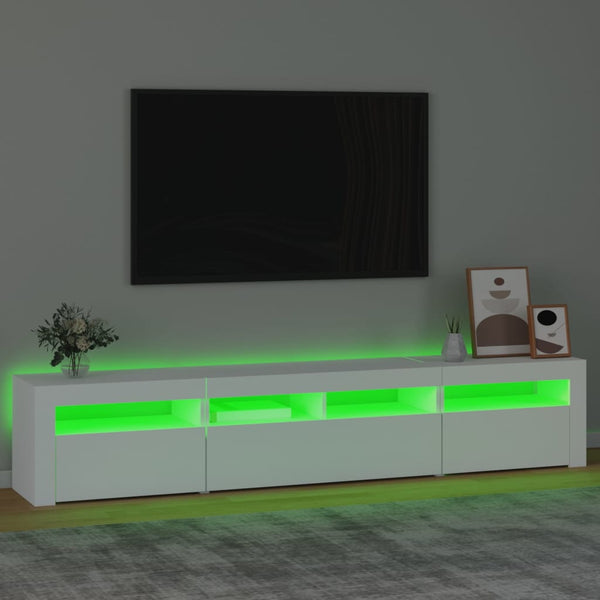 Tv Cabinet With Led Lights White 210X35x40 Cm Tv Stands & Entertainment Units