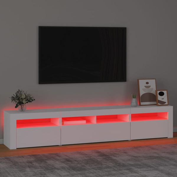 Tv Cabinet With Led Lights White 210X35x40 Cm Tv Stands & Entertainment Units