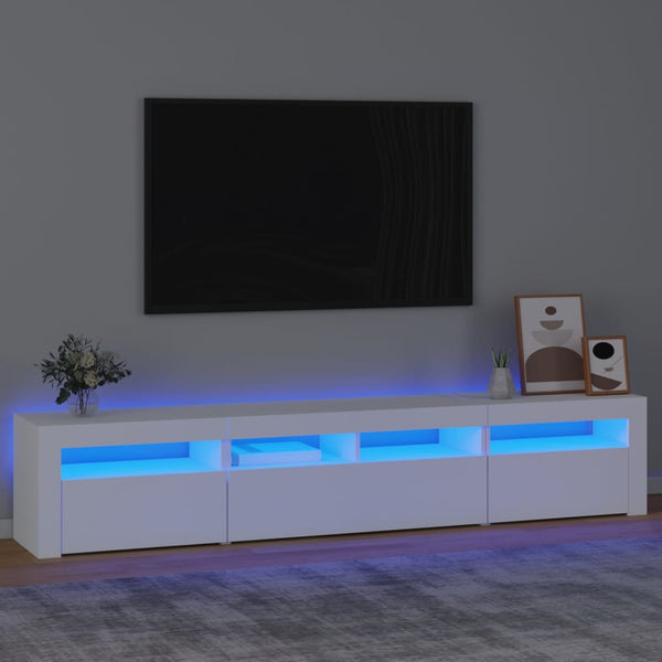 Tv Cabinet With Led Lights White 210X35x40 Cm Tv Stands & Entertainment Units