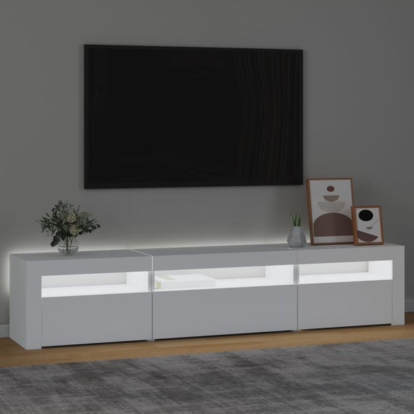 Tv Cabinet With Led Lights White 195X35x40 Cm Tv Stands & Entertainment Units