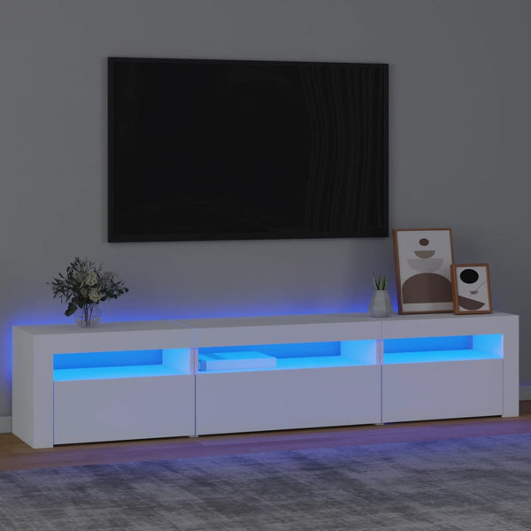 Tv Cabinet With Led Lights White 195X35x40 Cm Tv Stands & Entertainment Units