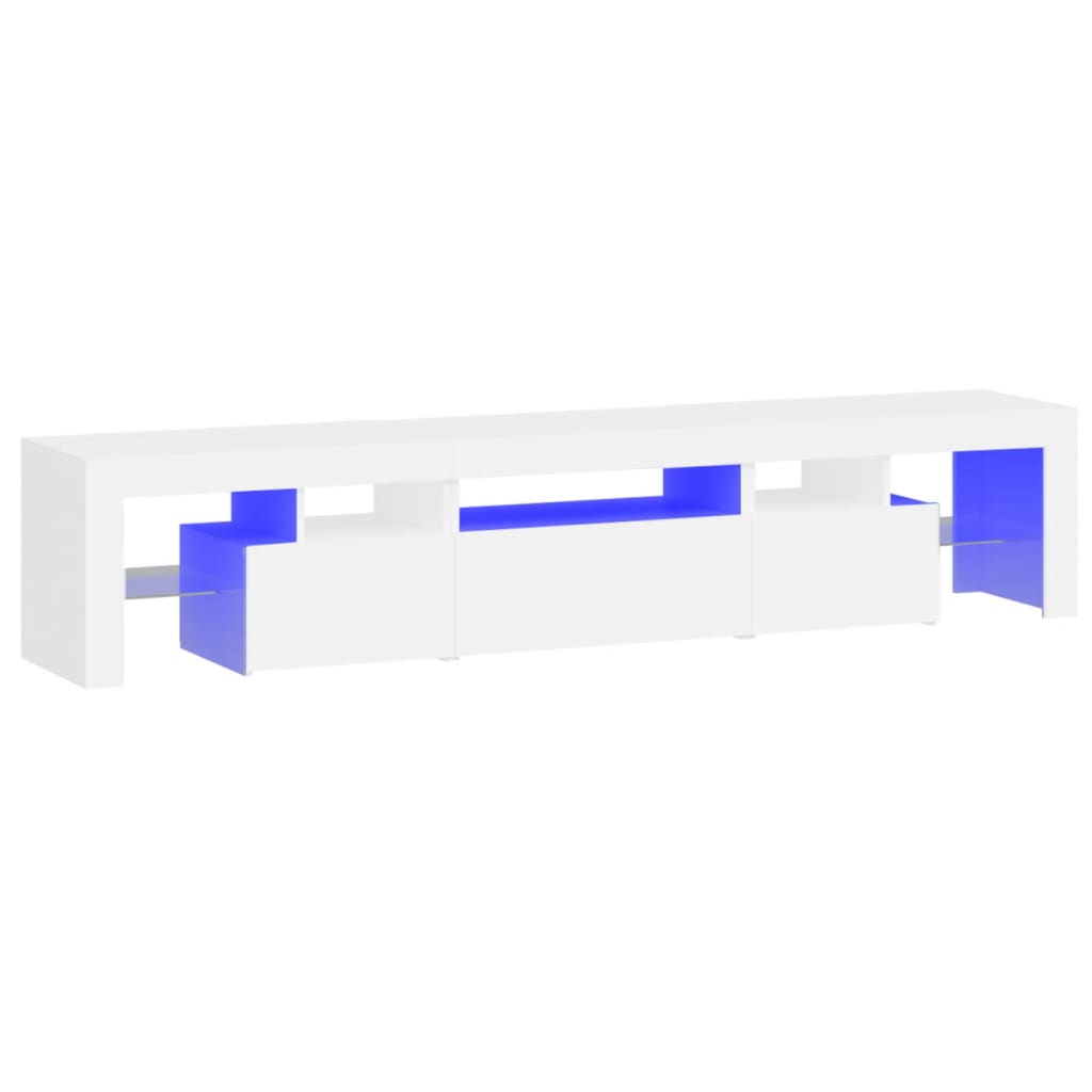 Tv Cabinet With Led Lights White 200X36.5X40 Cm Tv Stands & Entertainment Units