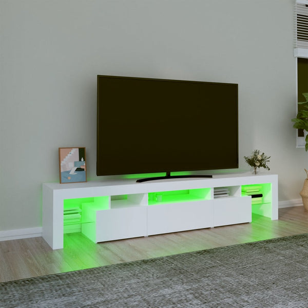 Tv Cabinet With Led Lights White 200X36.5X40 Cm Tv Stands & Entertainment Units
