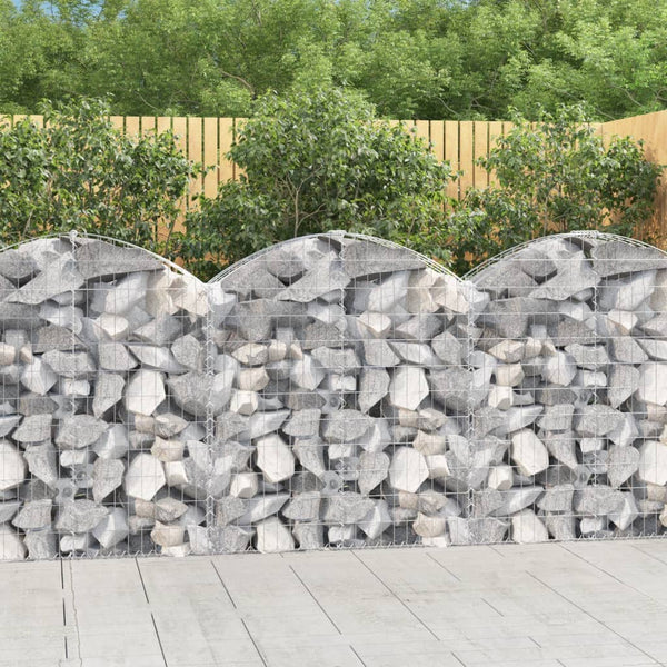 Vidaxl Arched Gabion Basket 100X30x100/120Cm Galvanised Iron Gabion Baskets