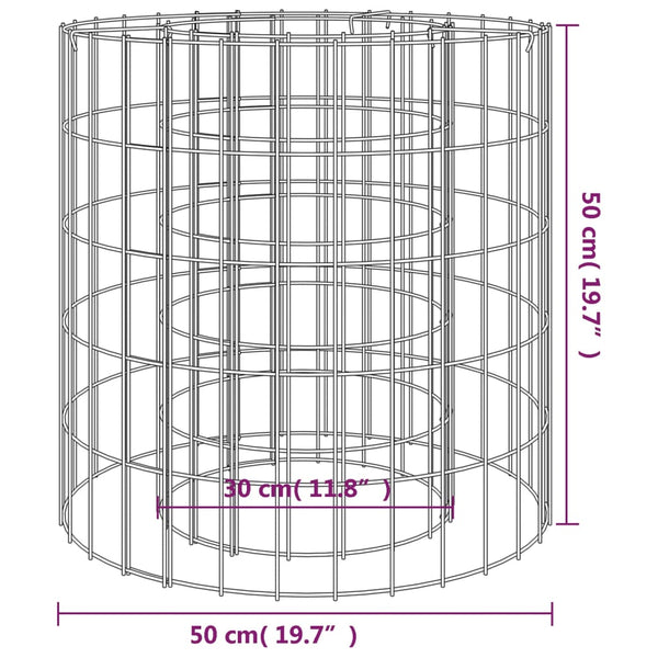 Vidaxl Gabion Fire Pit 50 Cm Galvanised Iron Fire Pits