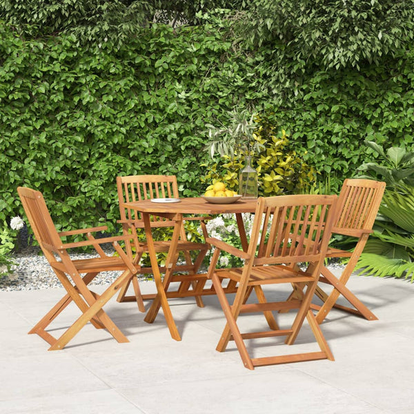 Vidaxl 5 Piece Garden Dining Set Solid Wood Acacia Outdoor Dining Sets