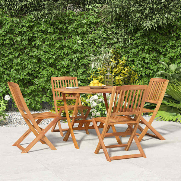 Vidaxl 5 Piece Garden Dining Set Solid Wood Acacia Outdoor Dining Sets