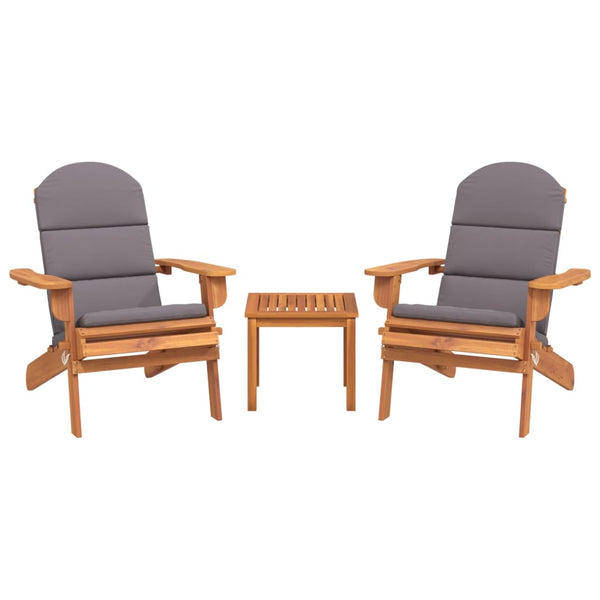 Vidaxl 3 Piece Adirondack Garden Lounge Set Solid Wood Acacia Loungers