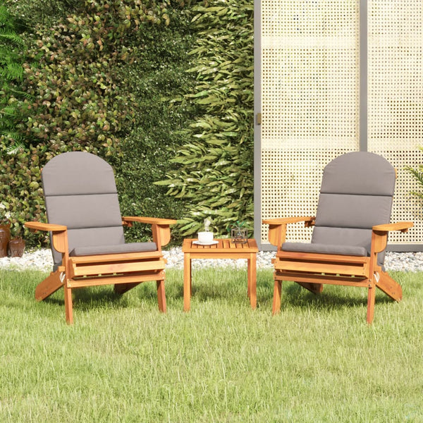 Vidaxl 3 Piece Adirondack Garden Lounge Set Solid Wood Acacia Loungers