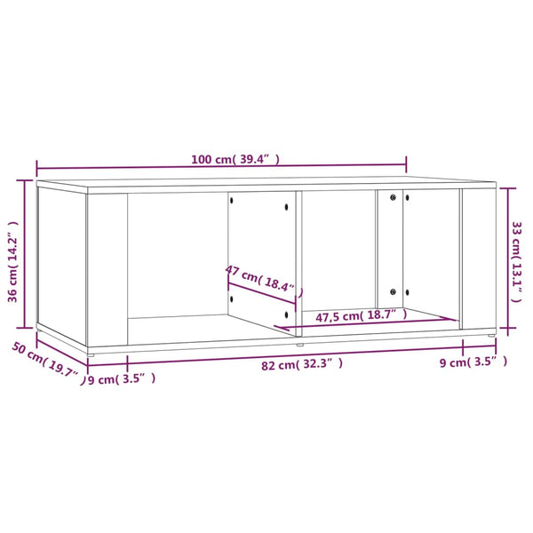 Vidaxl Coffee Table Black 100X50x36 Cm Engineered Wood Coffee Tables