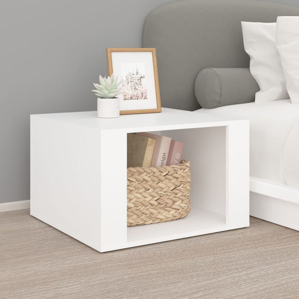Bedside Table White 57X55x36 Cm Engineered Wood Bedside Tables