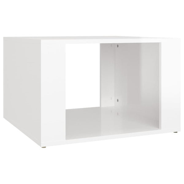 Bedside Table High Gloss White 57X55x36 Cm Engineered Wood Bedside Tables
