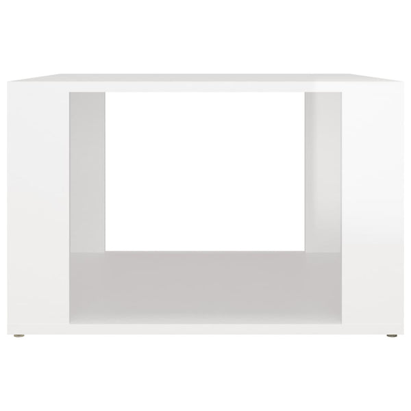 Bedside Table High Gloss White 57X55x36 Cm Engineered Wood Bedside Tables