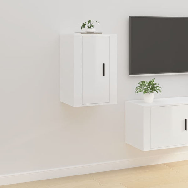 Vidaxl Wall Mounted Tv Cabinet High Gloss White 40X34.5X60 Cm Cabinets & Cupboards