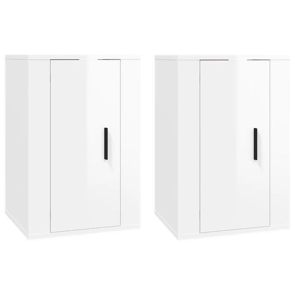 Wall Mounted Tv Cabinets 2 Pcs High Gloss White 40X34.5X60 Cm Tv Stands & Entertainment Units