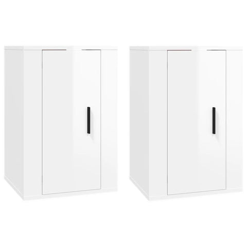Wall Mounted Tv Cabinets 2 Pcs High Gloss White 40X34.5X60 Cm Tv Stands & Entertainment Units