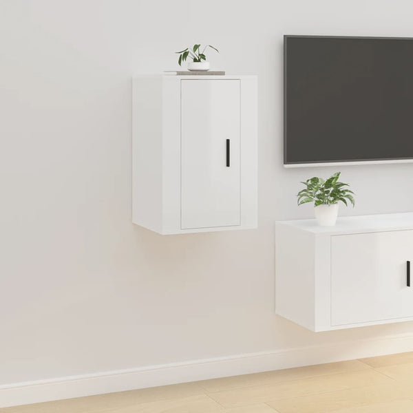 Wall Mounted Tv Cabinets 2 Pcs High Gloss White 40X34.5X60 Cm Tv Stands & Entertainment Units