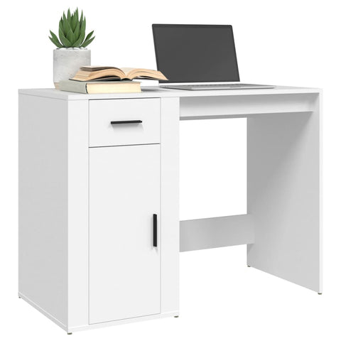 Desk White 100X49x75 Cm Engineered Wood Home Office Desks