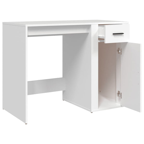 Desk White 100X49x75 Cm Engineered Wood Home Office Desks