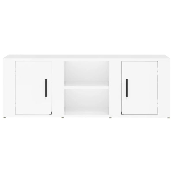 Tv Cabinet High Gloss White 100X31.5X35 Cm Engineered Wood Tv Stands & Entertainment Units