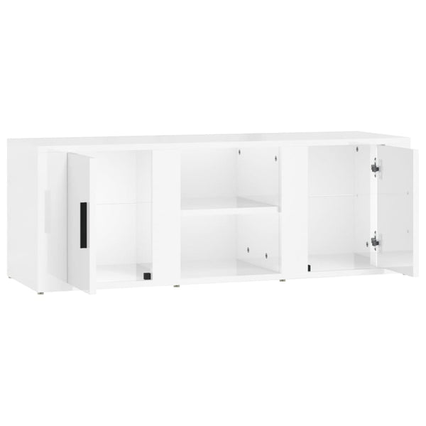 Tv Cabinet High Gloss White 100X31.5X35 Cm Engineered Wood Tv Stands & Entertainment Units
