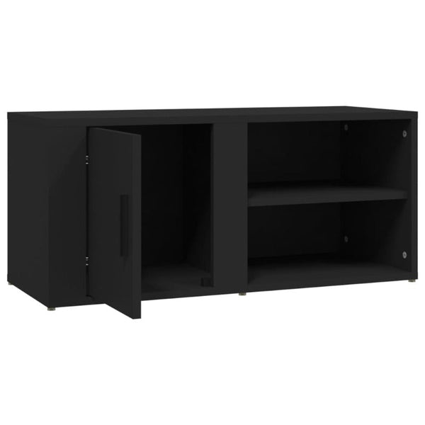 TV Stands & Entertainment Units Tv Cabinets 2 Pcs Black 80X31.5X36 Cm Engineered Wood