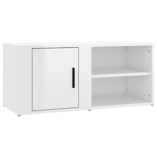 TV Stands & Entertainment Units Tv Cabinets 2 Pcs High Gloss White 80X31.5X36 Cm Engineered Wood