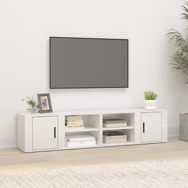 Tv Cabinets 2 Pcs High Gloss White 80X31.5X36 Cm Engineered Wood Tv Stands & Entertainment Units