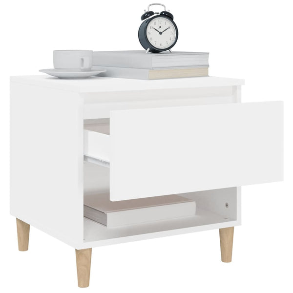 2 Pcs White 50X46x50 Cm Engineered Wood Bedside Tables