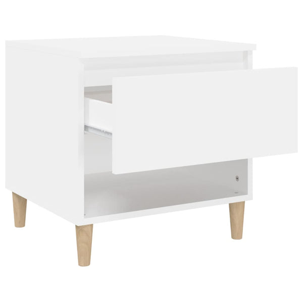 2 Pcs White 50X46x50 Cm Engineered Wood Bedside Tables