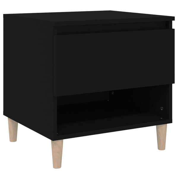 Bedside Table Black 50X46x50 Cm Engineered Wood Bedside Tables