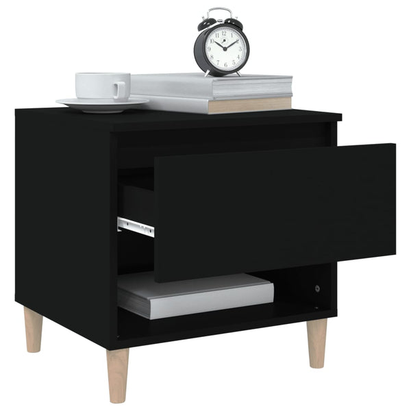 Bedside Table Black 50X46x50 Cm Engineered Wood Bedside Tables