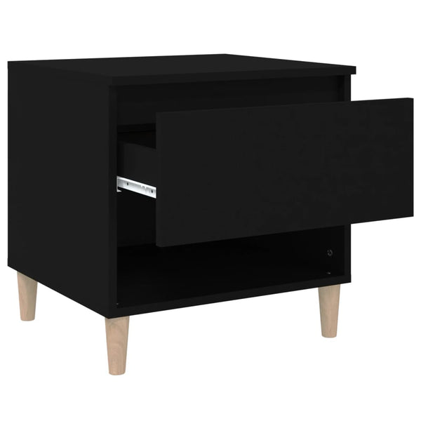 Bedside Table Black 50X46x50 Cm Engineered Wood Bedside Tables