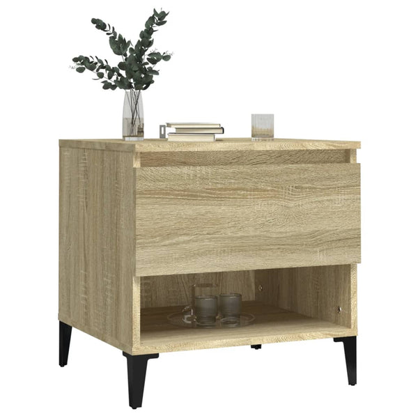2 Pcs Sonoma Oak 50X46x50 Cm Engineered Wood Side Tables