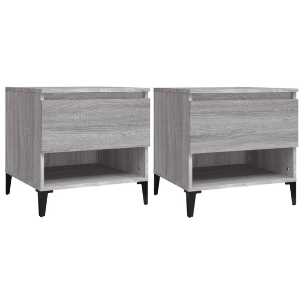 2 Pcs Grey Sonoma 50X46x50 Cm Engineered Wood Side Tables