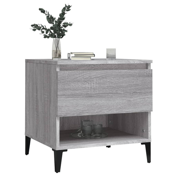 2 Pcs Grey Sonoma 50X46x50 Cm Engineered Wood Side Tables