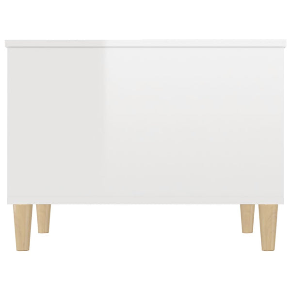 Coffee Table High Gloss White 60X44.5X45 Cm Engineered Wood Coffee Tables