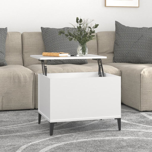 Coffee Table White 60X44.5X45 Cm Engineered Wood Coffee Tables