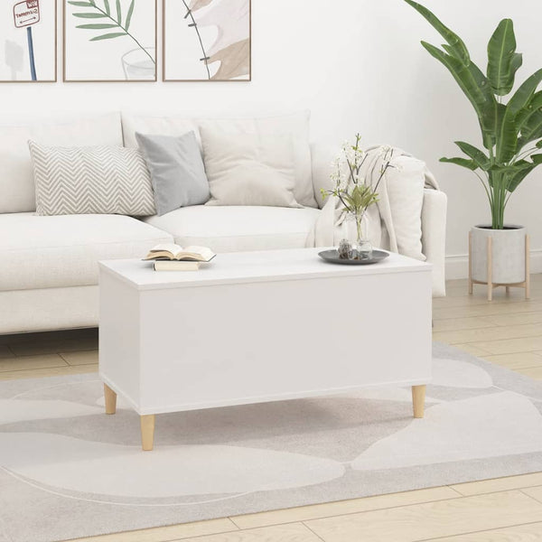 Coffee Table White 90X44.5X45 Cm Engineered Wood Coffee Tables